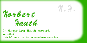 norbert hauth business card